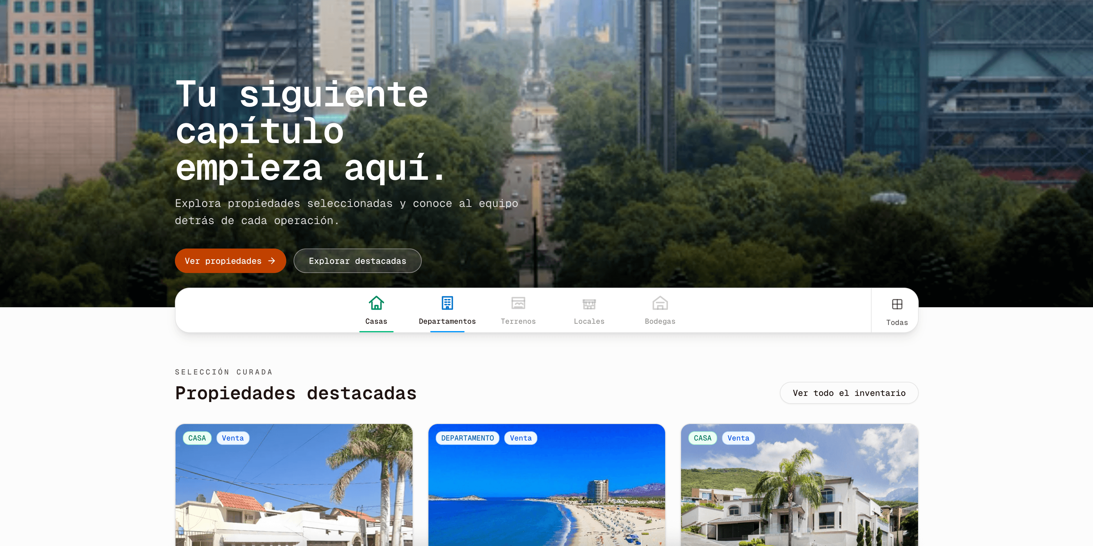 Página pública de la inmobiliaria Inmobili-Arte en Portafolio.app